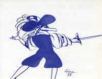 Cyrano de Bergerac - ilustracije na gledališkem letaku, akad. slikar Bine Rogelj