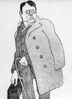 Karikatura Ignacija Borštnika - Fran Podrekar: Ignacij Borštnik, karikatura. Ljubljana, 1913/14 (BOdeča neža).
Fotografija je last: SLOGI (SGM).
Neg.: S.XXXIV,30. Sig. 107