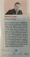 Matevž Luzar, režiser - Dnevnik, 3. 12. 2022