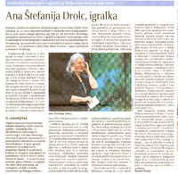 Štefanija Drolc, Prešernova nagrada za življenjsko delo-članek - 