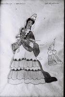 Improvizacija v Versaillu - Gospodična Bejartova, kostumski osnutek Mije Jarc