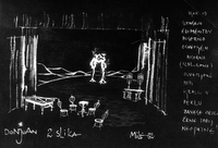 Don Juan v peklu - Idejni osnutek za sceno, 2. slika: Mile Korun