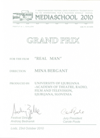 Grand Prix za igrani film Moski Mine Bergant - 