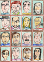 Plakat s karikaturami FTV sodelavcev, 2016 - A3;tehnika - barvni svinčnik