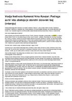 Vodja festivala Kamerat Nina Kavzar - Vodja festivala Kamerat Nina Kavzar: Podlaga
za tri leta obstoja je stoletni delavski boj
(intervju), sta 2023